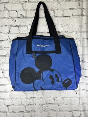 Disney Parks Walt Disney World Mickey Mouse Tote Bag Blue Large Travel Carry-on